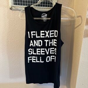 𝅺CRAZY dog I flexed and the sleeves fell off tank top